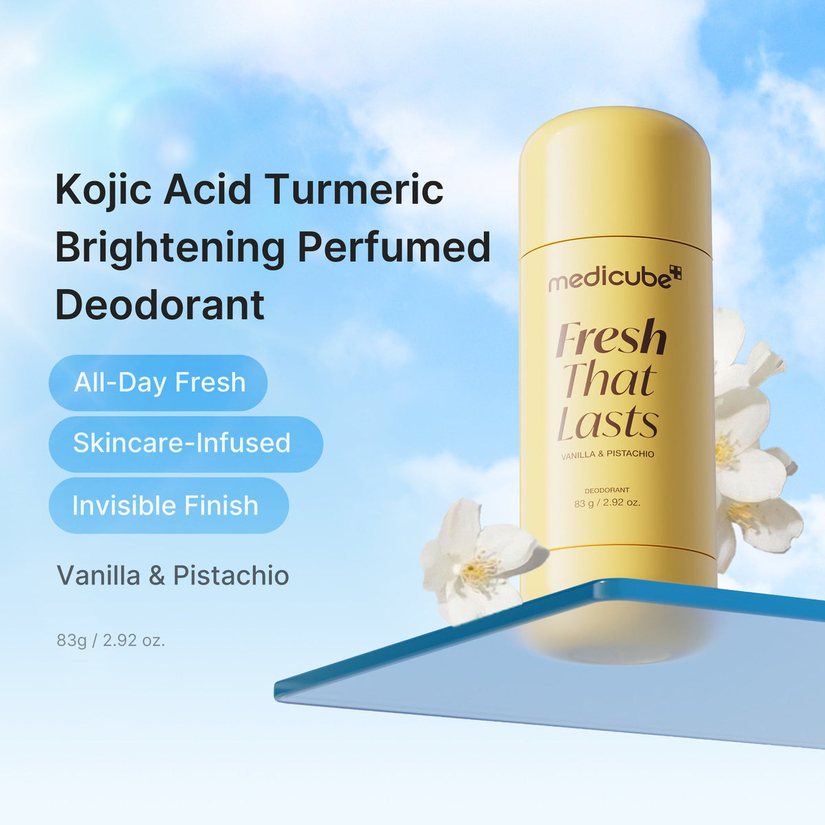 Kojic Acid Brightening Deodorant (Vanilla & Pistachio) X9