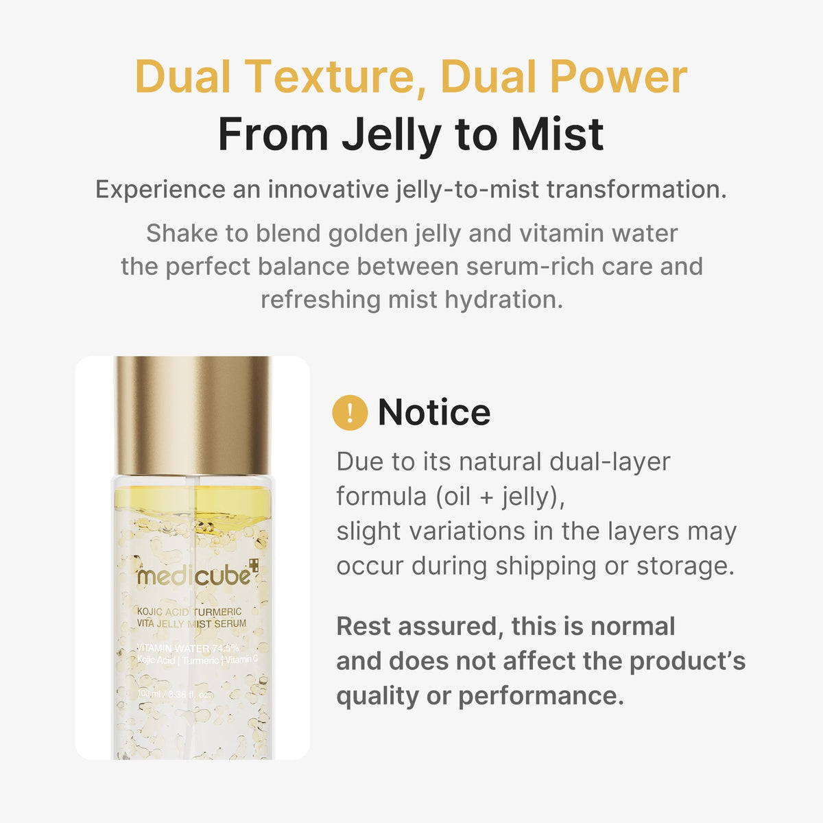 Kojic Acid Turmeric Vitamin Gold Jelly Mist Serum E0